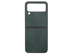Capa de Couro para Galaxy Z Flip 4 Resistente a Arranhões Protetora Anti poeira com Amortecimento Verde