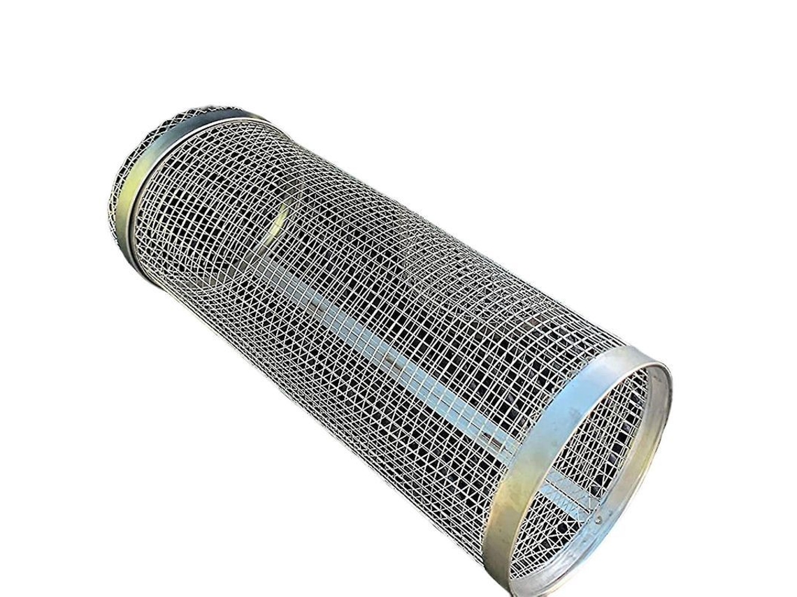 Cesta De Churrasco Cilíndrica De Acero Inoxidable 304 Para Verduras E Carne Reutilizável E Durável Tamanho Grande 30cm