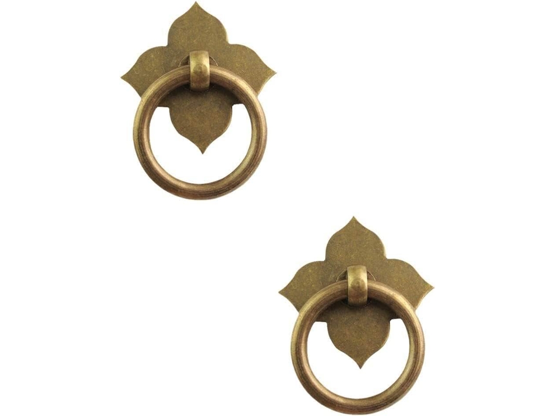 Puxadores De Armário, 2 Peças, Estilo Vintage, Com Trevo De Quatro Folhas, Para Gavetas, Furo Único, De Cobre, Para