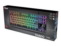 Teclado Gaming com Fios TRUST- Thado GXT833 (Teclado Usb ES - Preto/ Cinzento)
