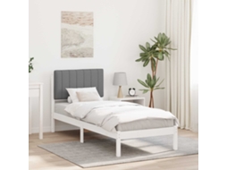 Vidaxl Estrutura De Cama Com Cabeceira Estofada Cinzento-claro