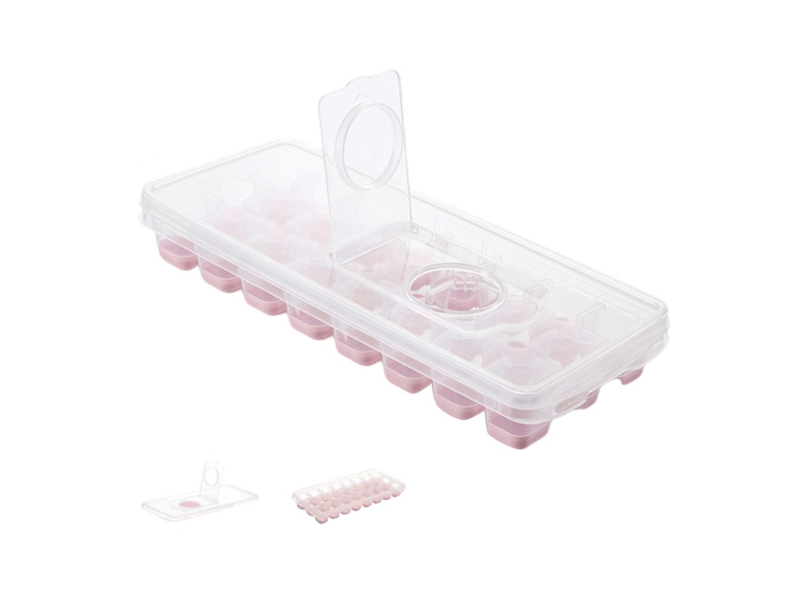 Forma De Gelo Em Silicone 24 Cubos Com Tampa, Sem Derrames, Sem Bpa, Fácil Remoção