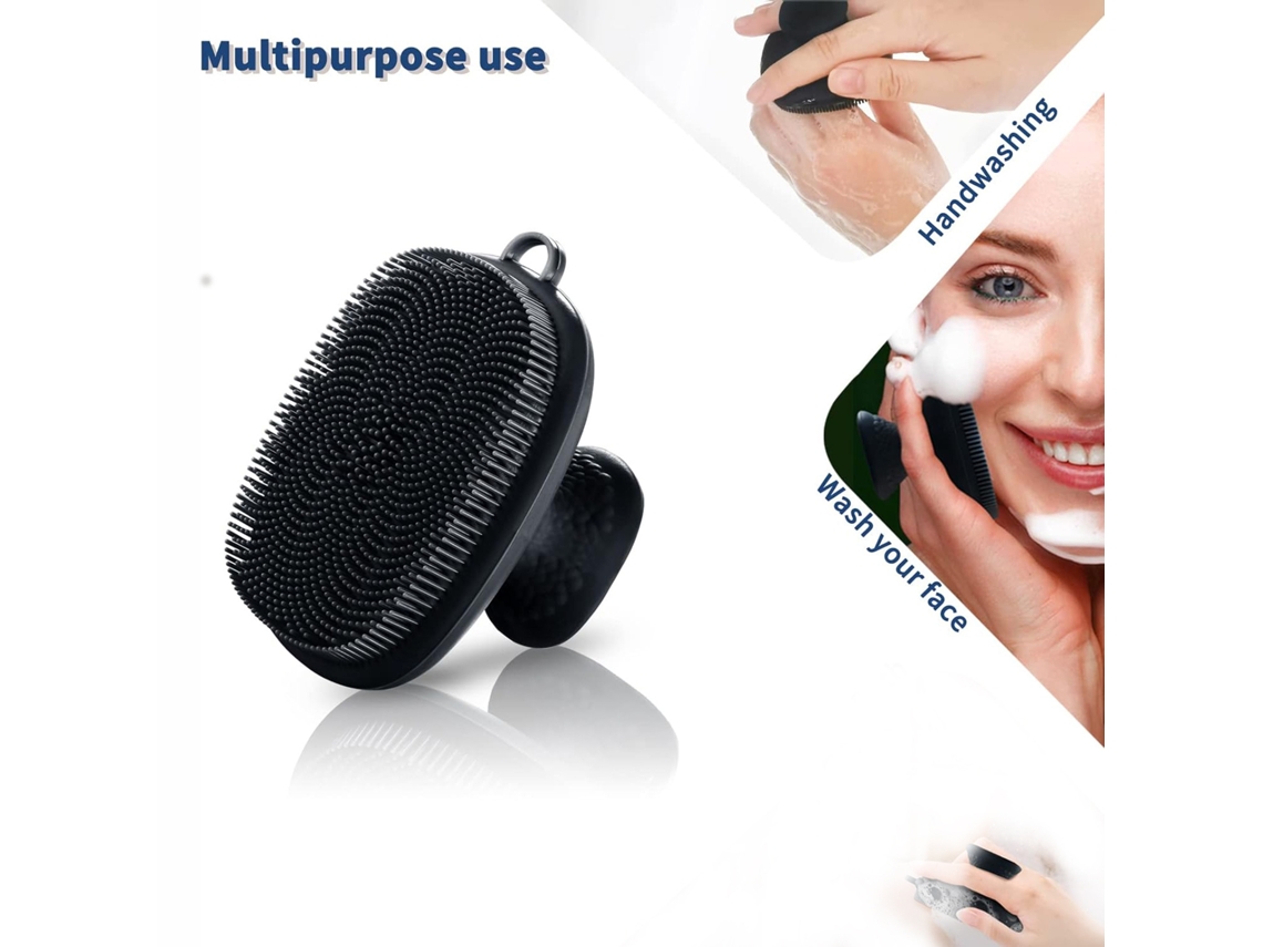 Escova De Limpeza Facial Para Homem Em Silicone, Manual, À Prova De Água, Para Limpeza, Cuidados Com A Pele E Esfoliação Facial - Preto