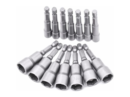 Jogo De Chaves Fenda 14 Peças, 6-19 Mm - Adaptador Bits, Chave Hexagonal Para Furadeira Manual, Impacto, Elétrica, Soquete (aço C -aquaforge