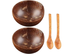 Conjunto De Tigelas De Coco Com Colher Artesanal - Eco-friendly, Único E Ideal Para Pratos Saudáveis
