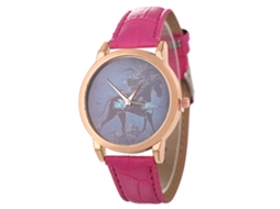 Reloj De Pulsera De Cuero Pu Unisex Pareja De Cuarzo Zhoulianfa Rojo Rosa