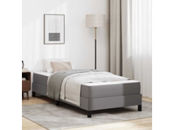 Vidaxl Estrutura Da Cama Com Colchão Cinzeto 90 X 200 Cm Tecido