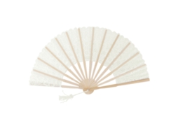 Ventoilha Plegável Renda Branco Leite Decoração