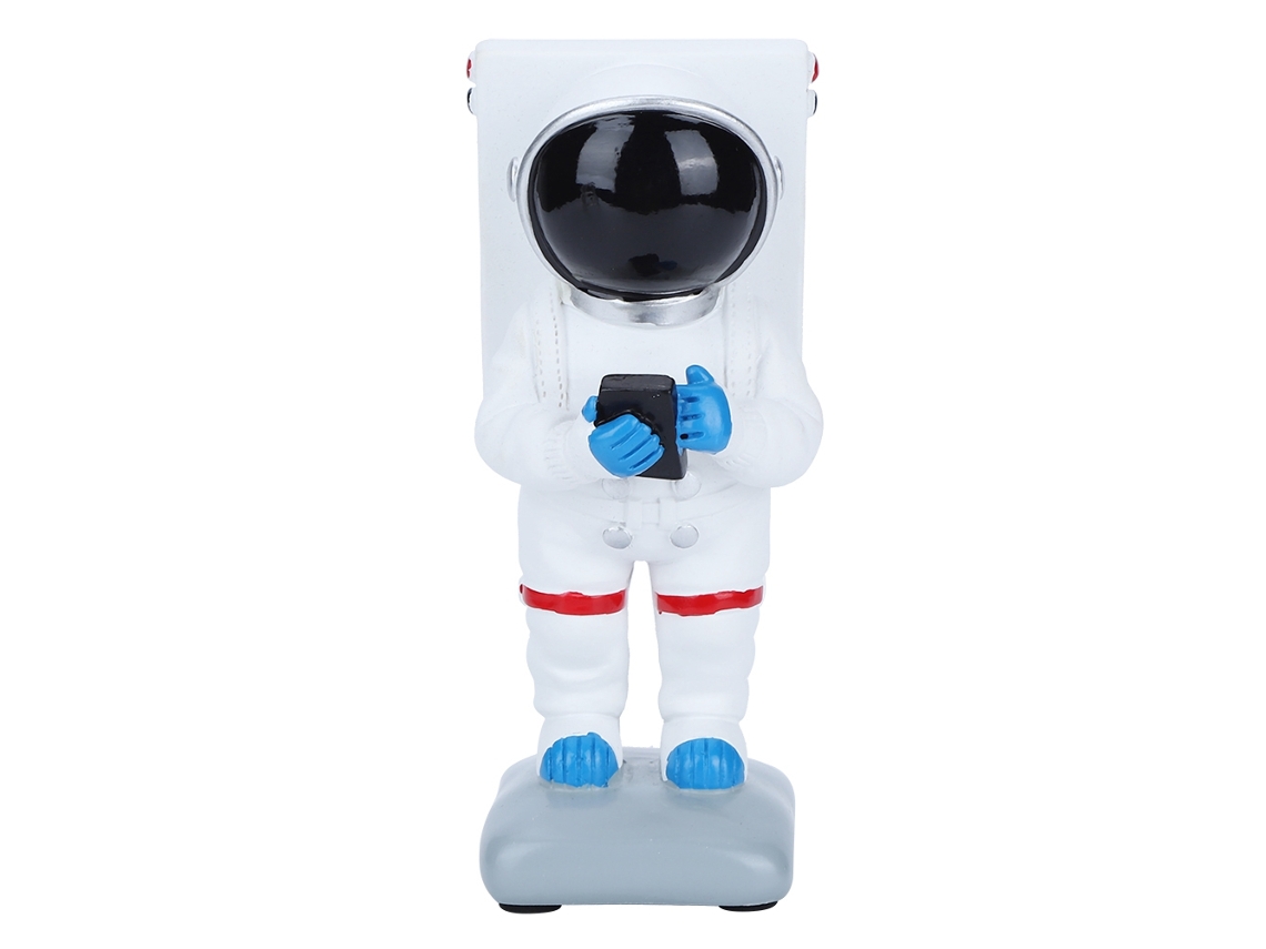 Suporte de Telefone Astronauta de Resina Branco
