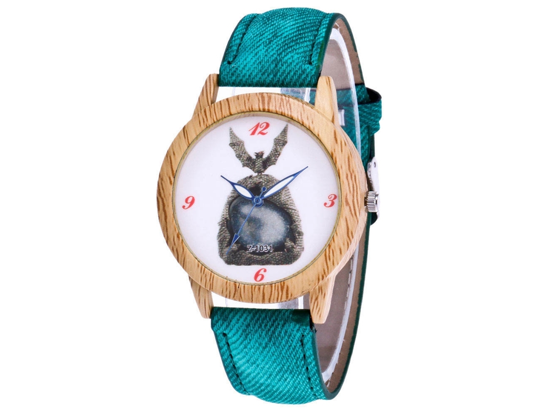 Reloj De Cuarzo Casual Para Hombres, Mujeres Y Niñas Con Correa De Denim Verde