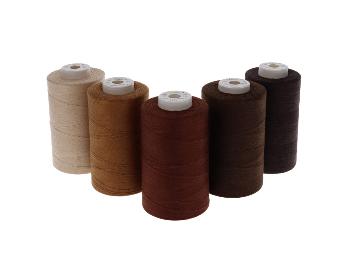 Conjunto de 5 fios de poliéster Dacor 120, 5.000 metros, mix 06 Wood SEWFIL