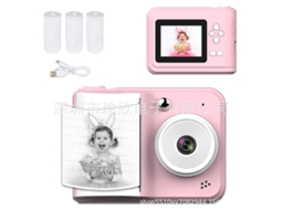 Câmera Instantânea Infantil de Presente, Modelo S7 Rosa, + 3 Rolos de Papel para Impressora + Cordão. YUNZII