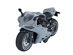 Ats modelo de Motocicleta de Brinquedo em Escala 1:14 de Liga e Plástico com Som e Luz, Ré, Cor Cinza