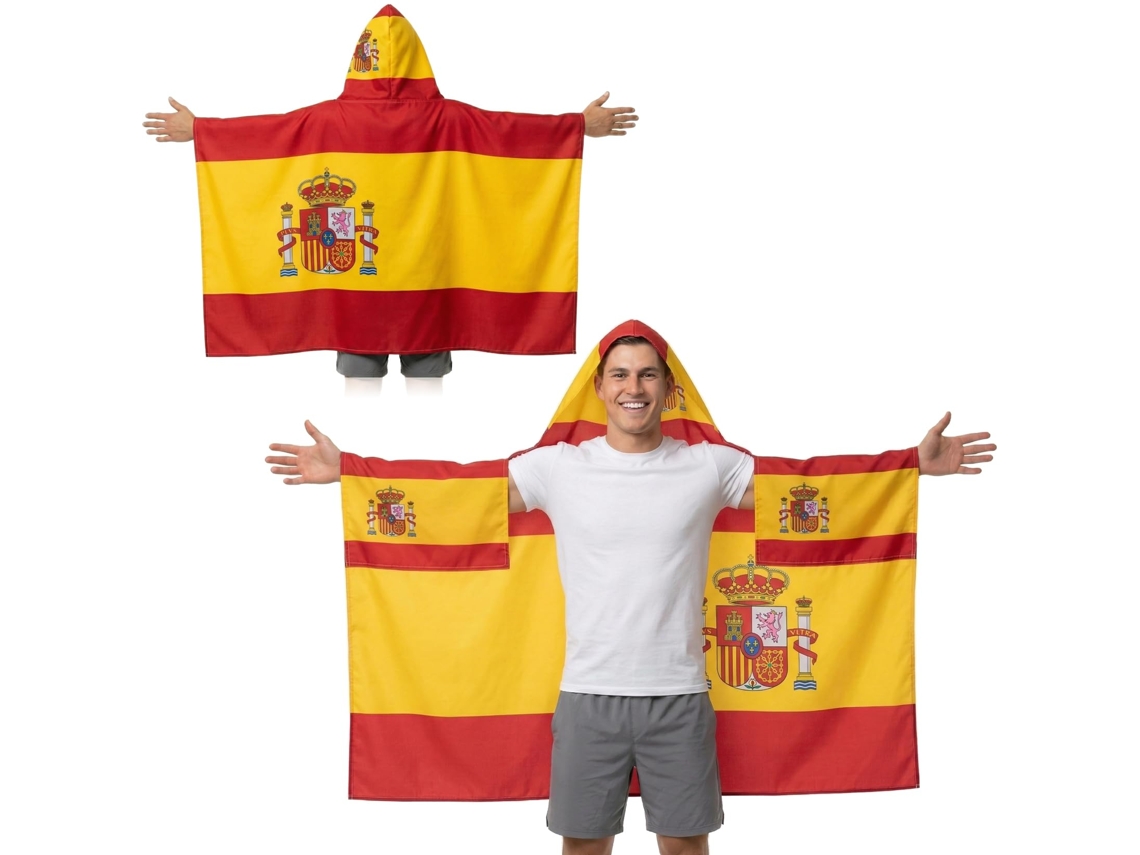 Kit Acessórios Torcedor Futebolcapa Bandeira Espanha Tamanho Único , Artigos de Incentivo Esportivo (3×5 Pés)