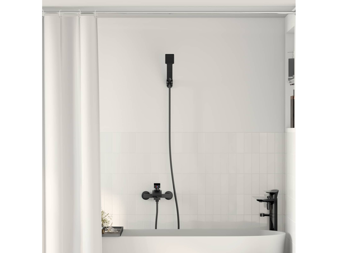 Vidaxl Conjunto De Cabeça De Chuveiro Preto G 1/2 Polegadas