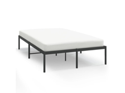 Bed Frame, Bed Frames Vidaxl Preto Aço (120 X 190 Cm)