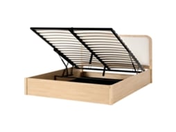 Cama Con Almacenaje Beliani Perouges De Mdf Marrón 190x212x104