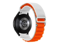 Bracelete de Nylon 20Mm Ajustável para Coros Pace 2/Apex 42Mm Branco/Laranja