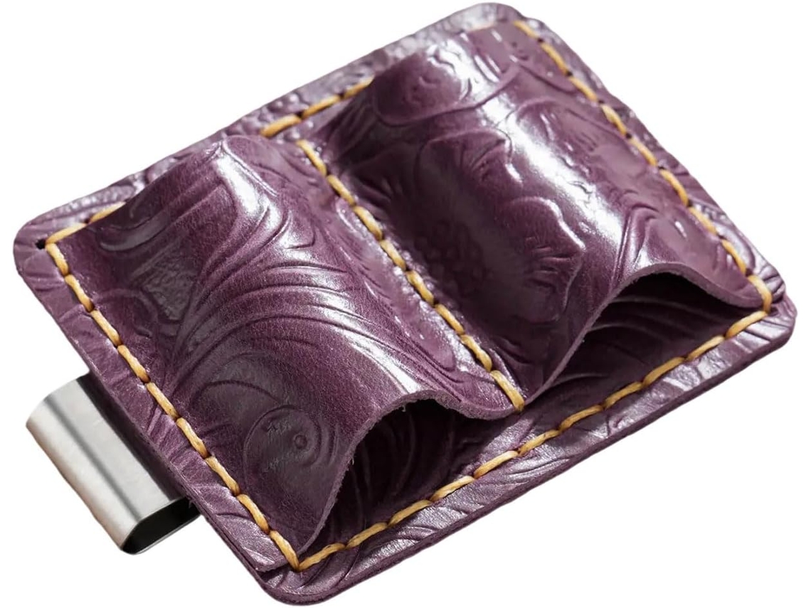 Porta-canetas Em Couro Para Caderno Com Bolso Duplo Diário, Agenda Ou De Anotações.