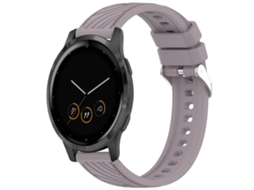 Bracelete para Garmin Vivoactive 4s Silicone Textura Listrada Fivela de Aço Prate Roland Purple XIAOMOYU (18mm)