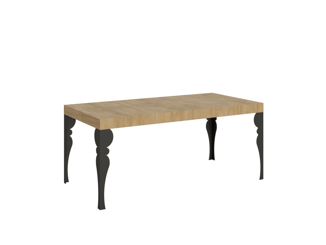 Mesa Extensível Paxon 200/460x90 Cm Carvalho Natural Com Pés Antracite Itamoby