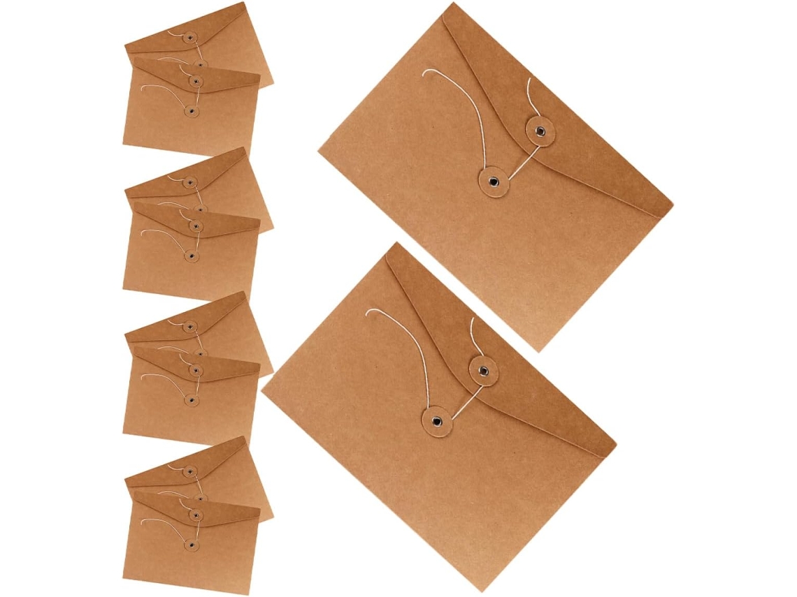 Conjunto De 10 Sacolas De Papel Kraft Para Documentos E Arquivos, Ideais Para Embalar Documentos No Gokoco
