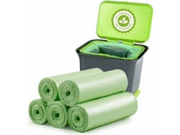 100 sacos de lixo biodegradáveis e compostáveis Slowmoose, 20 litros de espessura