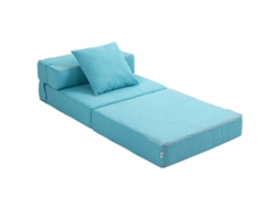 Com 1 Capa De Almofada Removível, Azul Sofá-cama De Tecido Poltrona Conversível De 1 Lugar