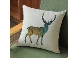 Conjunto De 2 Fronhas Decorativas Para Sofá, Capa De Almofada De Linho E Poliéster Com Estampa De Veado Para Presente, Cama, Carro, Sala De Estar,