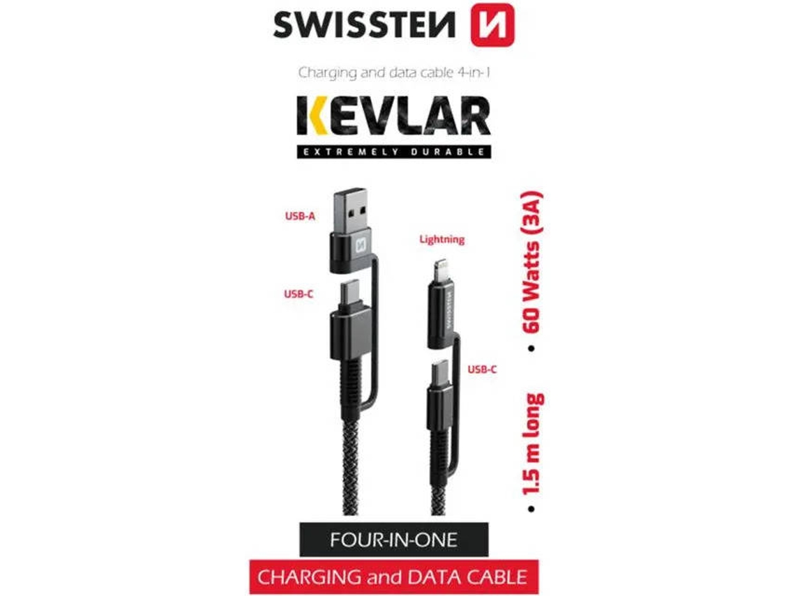 Cabo SWISSTEN Aramid USB-C 4in1  (1.5 M)