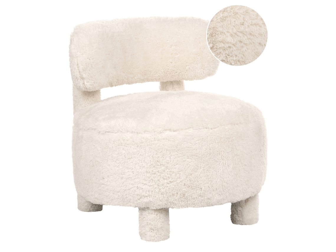 Sillón Beliani Hamina De Pelo Sintético Beige 76x74x74