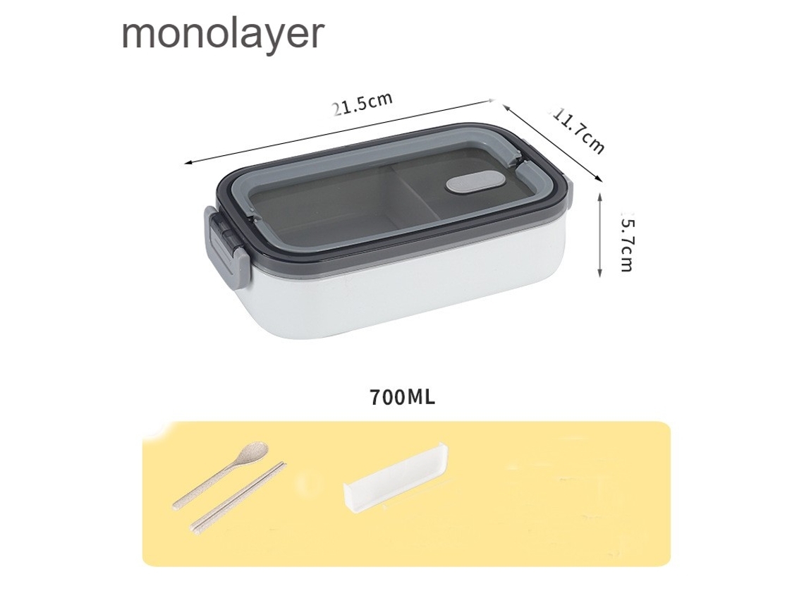 Caixa Bento Para Adultos E Crianças Caixa Bento Com Talheres 700ml De Lancheira De Camada Única Midor*