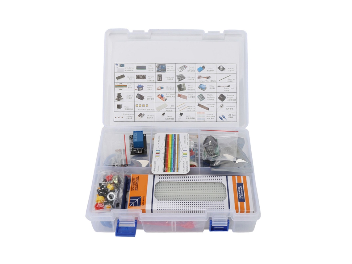 KIT DE APRENDIZADO HKJ motor passo a passo, RFID, som, temperatura, água