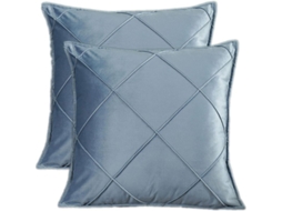 2026-2 Capas De Travesseiro De Veludo 45x45 Cm Estilo Nórdico Quadros Macios Para Sofá Sala Dormitório Azul Claro