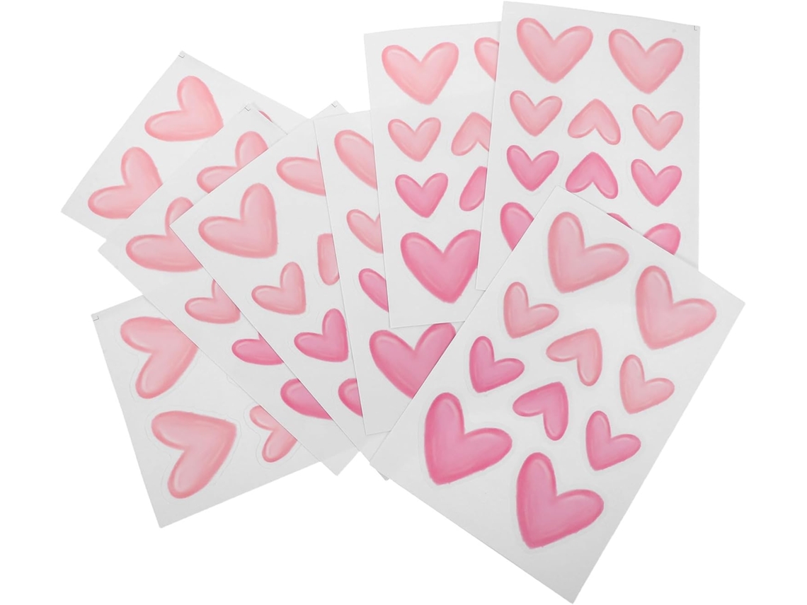 Conjunto de 160 adesivos de parede autoadesivos rosa, tamanho quarto.