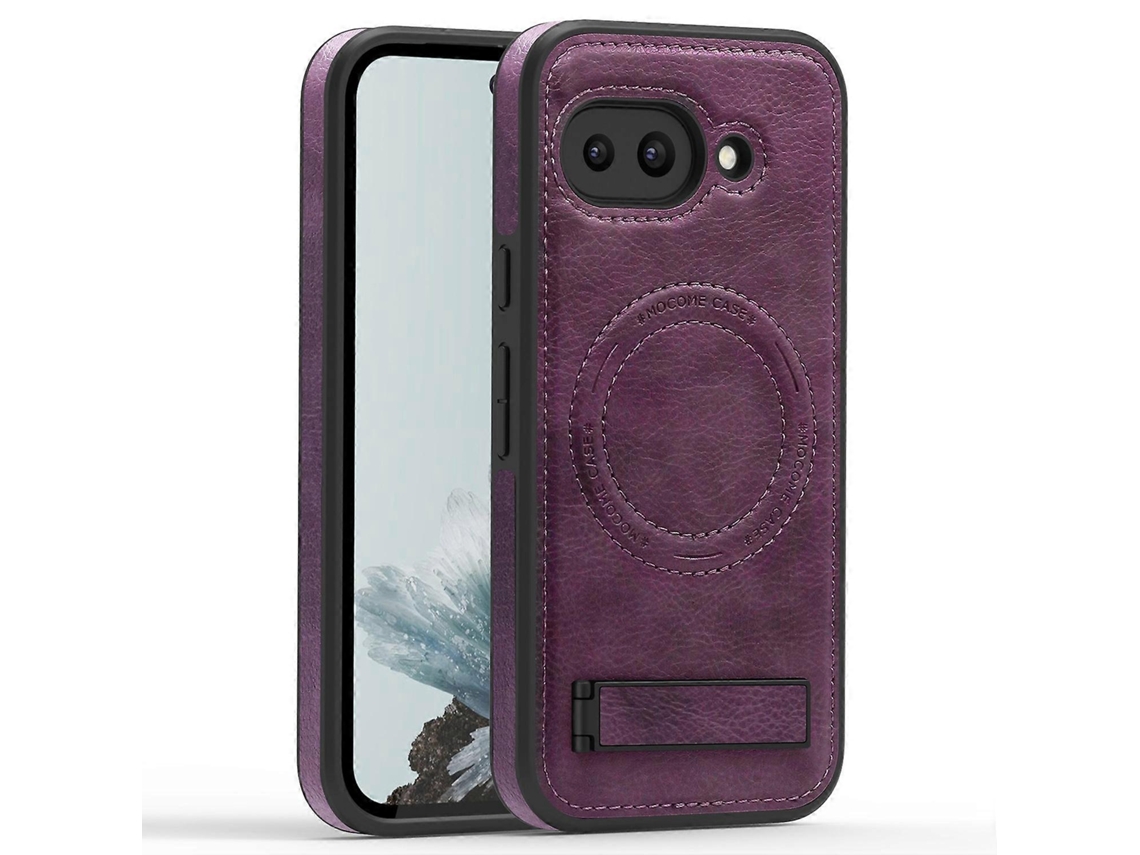 Capa Traseira De Couro Para Google Pixel 9a Compatível Com Magsafe Kickstand