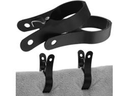 Prendedores de roupa grandes em liga de alumínio preta, à prova de vento, com dentes antiderrapantes, ideais para colchas e outros itens.