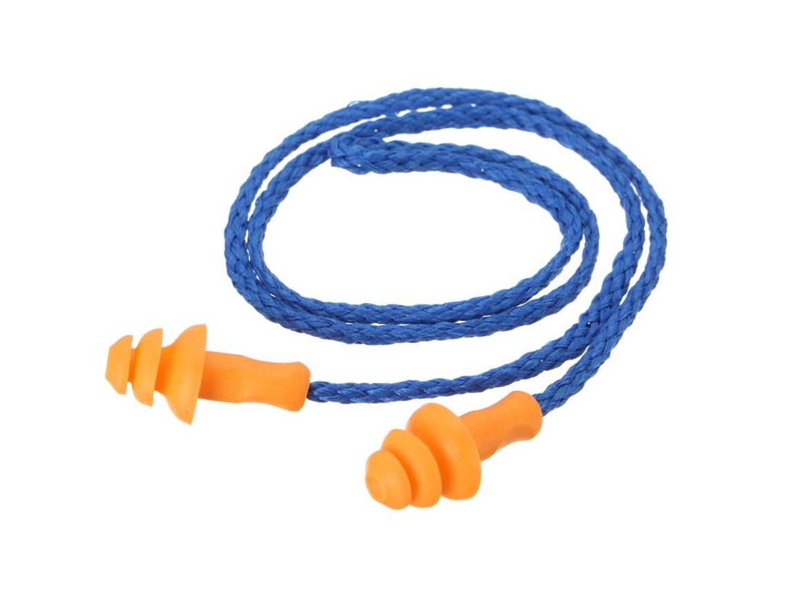 Protetores Auriculares De Silicone Com Cordão Para O Pescoço, Na Cor Azul, Para Proteção Auditiva Conforme O Material