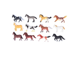Primerox 12pcs Cavalos de Brinquedo Alta Simulação Plástico Miniaturas Cores Vibrantes Estimular Imaginação