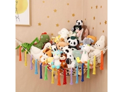 2026 redinha de Armazenamento para Brinquedos de Pelúcia 188x145x145cm, Armazena Até 80 Pelúcias, Organizador de Parede Macramê para Quarto Infantil