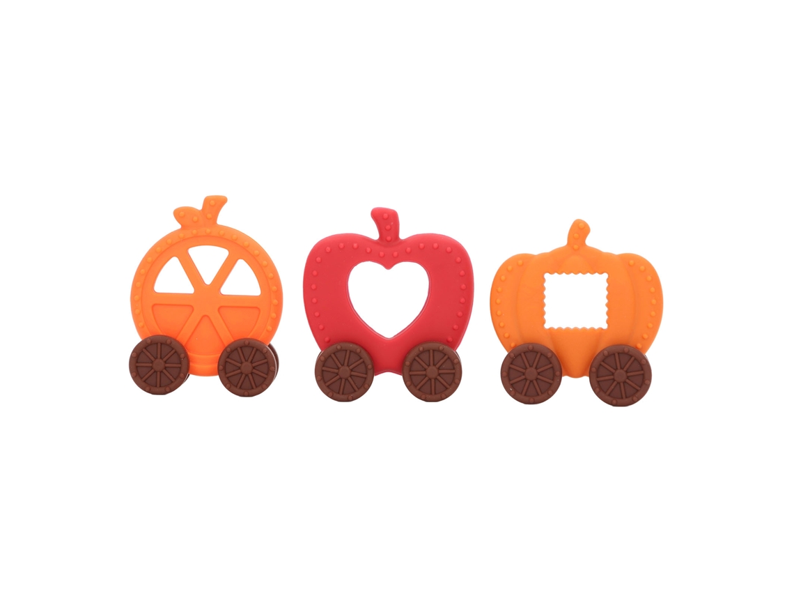 Mali kit de Chupetas de Halloween para Bebês Silicone Lavável com Abóbora Maçã Laranja