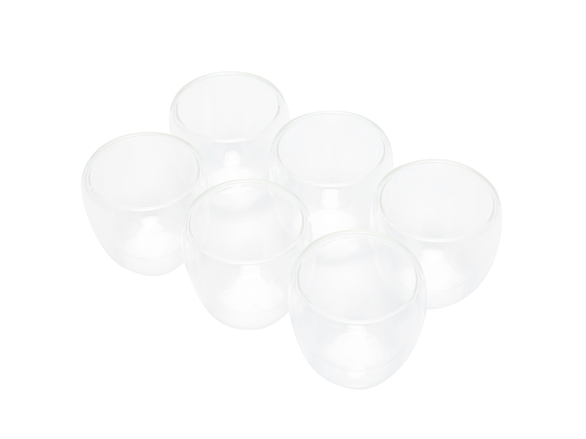 6 Peças Copo De Café 100ml Vidro De Parede Dupla Transparente Resistente Ao Calor Para Café, Chá E Leite