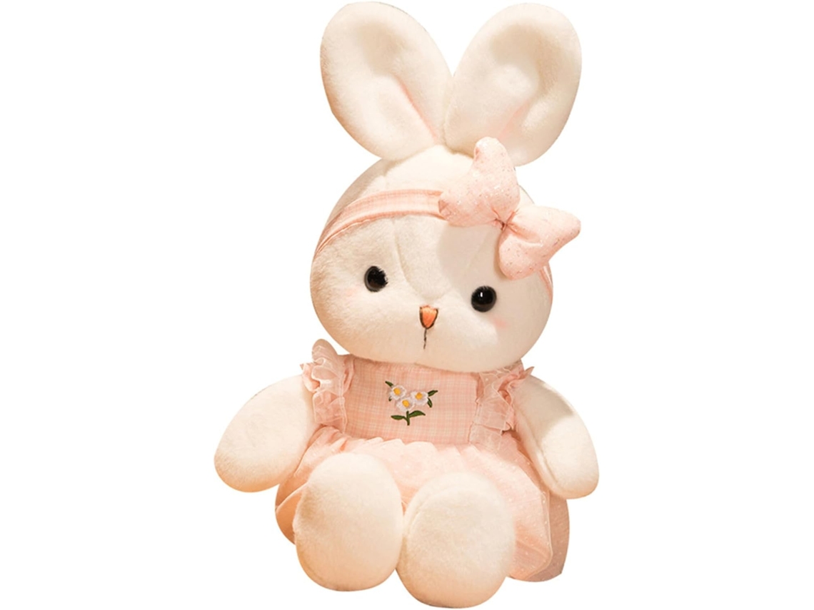 Coelho De Pelúcia Rosa 40 Cm, Brinquedo Decorativo Para Festas