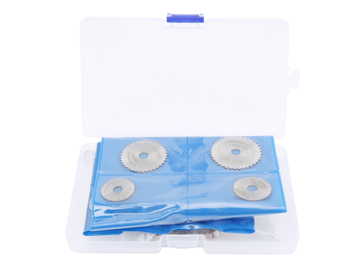 Kit com 45 discos de corte para serras circulares, ferramentas rotativas e acessórios industriais.