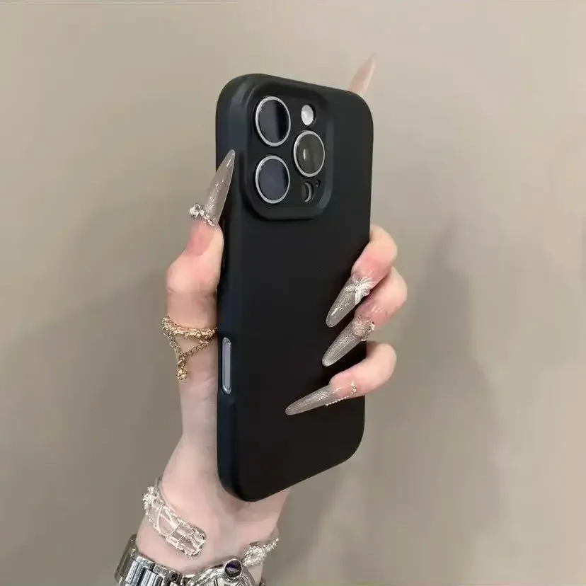 Capa Para Iphone 15 (preta), Estrutura Em Tpu Resistente A Impactos, Design Simples.