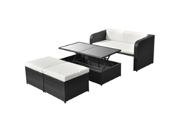 Outdoor Dining Set, Outdoor Dining Sets Vidaxl Preto Rattan / Vime (n/a)