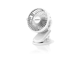 Ventilador Portátil Com Clipe, 6 Polegadas, 5 Pás, 3 Velocidades, Capacidade De 1500mah, Branco