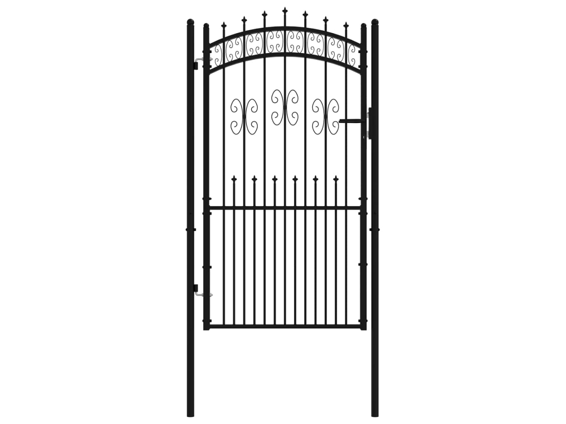 Fence Gate, Fence Gates Vidaxl Preto Aço (103 X 175 Cm)