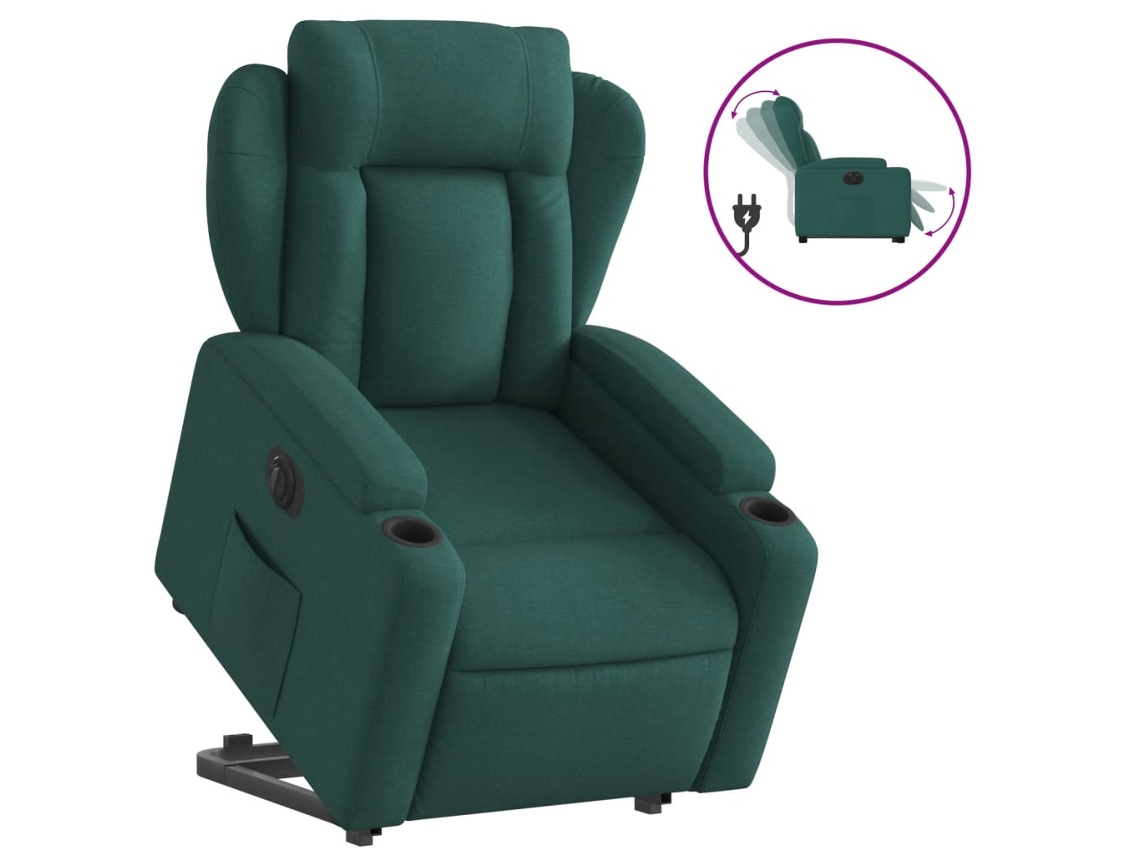 Electric Stand Up Recliner Chair, Electric Stand Up Recliner Chairs Vidaxl Verde Tecido