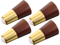 Conjunto De 4 Pés Madeira Maciça Para Móveis, Cor Nogueira, Para Sofá, Armário Ou Cômoda Com Base Deslizante E